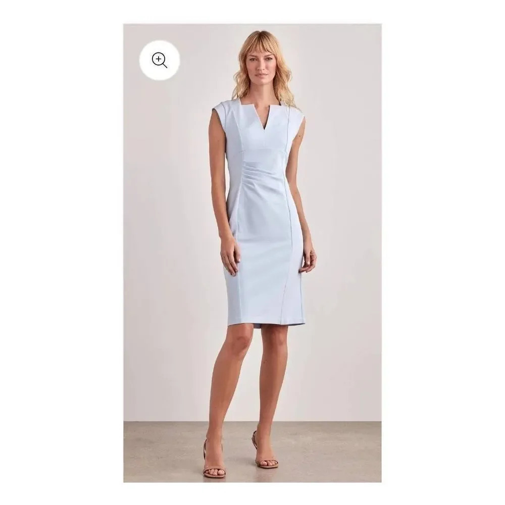 Ellen Tracy SIDE PLEATED PENCIL DRESS Sz L